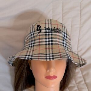 Burberry Checkered Bucket Hat with Embroidery